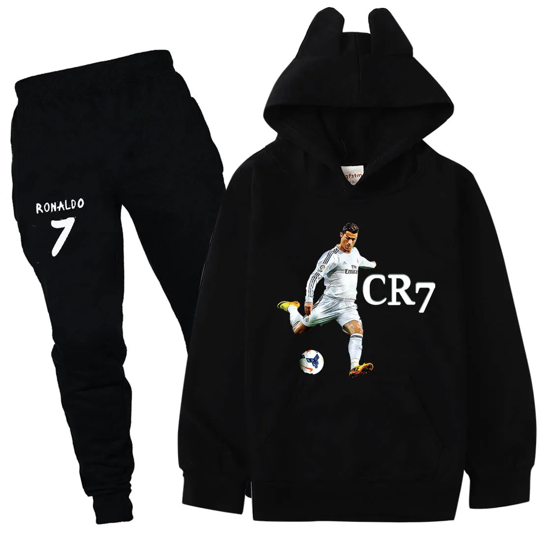 

Новые костюмы для косплея CR7, детская толстовка с капюшоном и штанами для футбола + штаны, комплект из 2 предметов, детский спортивный костюм для мальчиков, рождественская одежда для девочек, костюм Sportsut