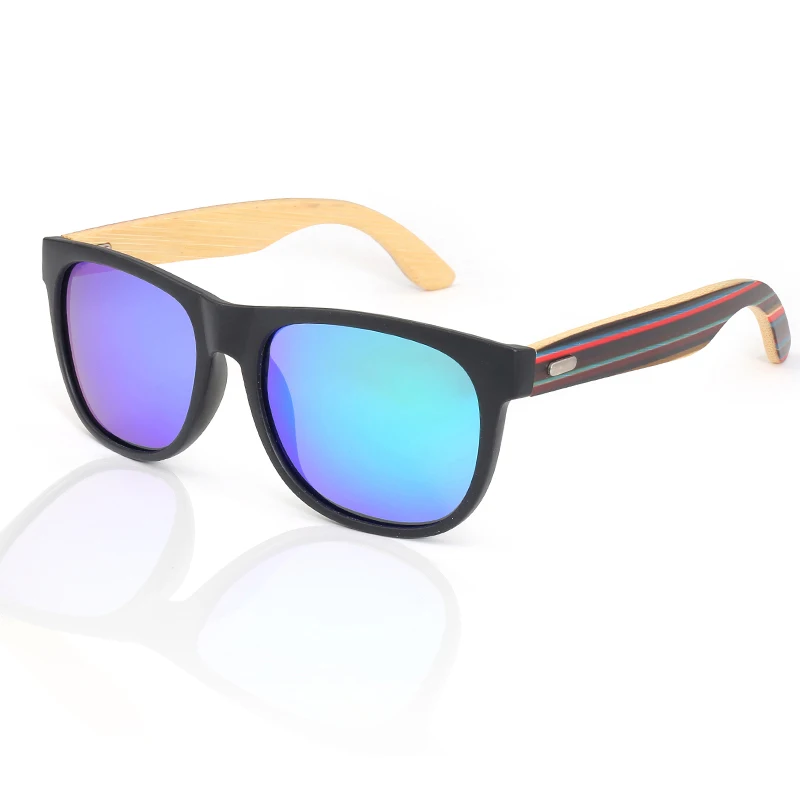 Color Imitation Wood Hair Bamboo Feet Polarized Large Frame Glasses UV Proof Round Sunglasses For Men And Women