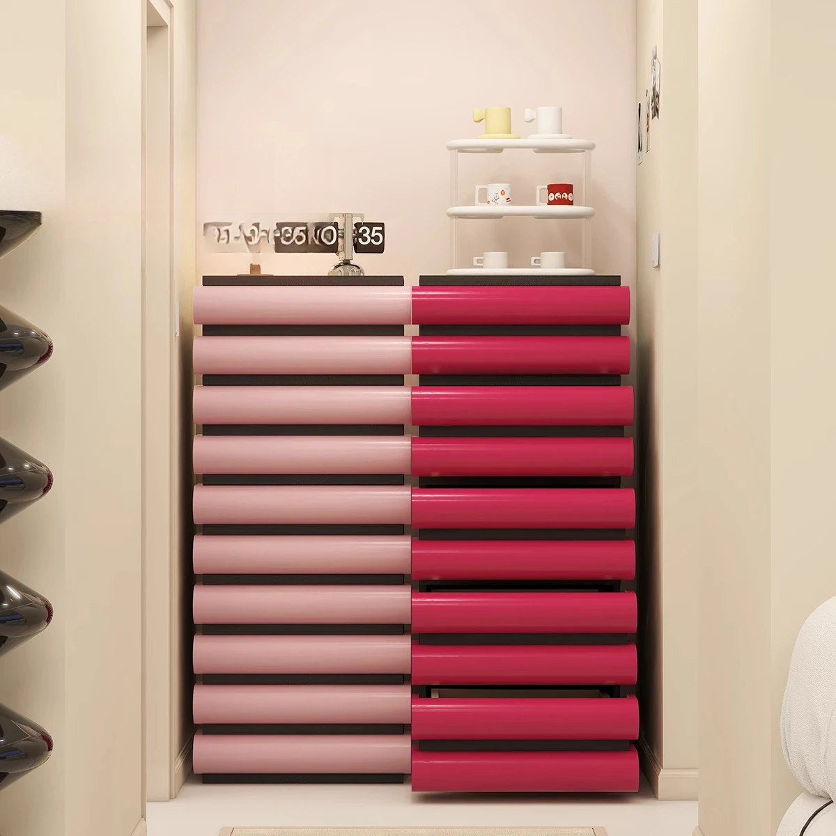 Armoire de chevet commode de rangement rétro moderne salon chambre commode Dopamine commode