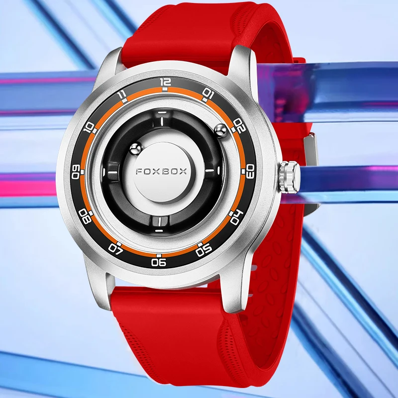 New Fashion FOXBOX Creative Unique Fashion Trend Quartz Man Watch Silicone Casual Personalized Watches for Men Reloj Hombre+Box