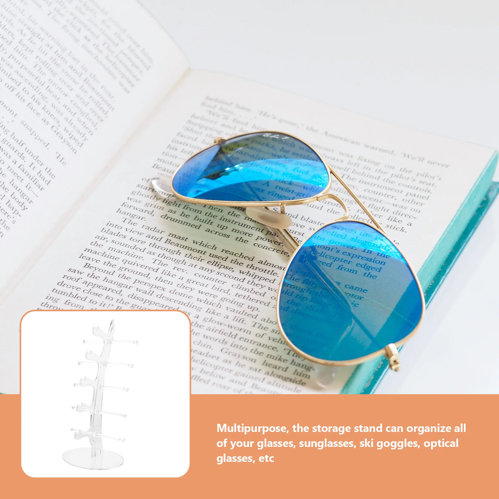 

Clear Acrylic Glasses Display Stand Multi-Tier Sunglasses Organizer Holder Rack for Desktop Dresser Store Display