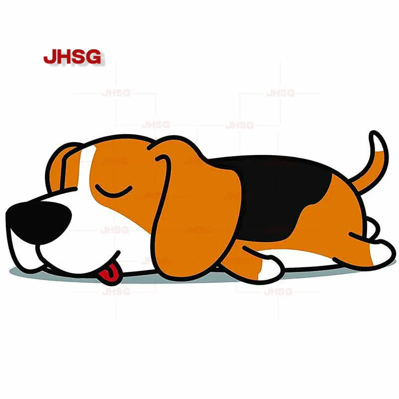 

JHSG Cute Sleepy Lazy Beagle Puppy Cartoon Beautiful Decal DIY Motorcycle Waterproof Vinyl Car Sticker Auto Parts PVC Hot Sale