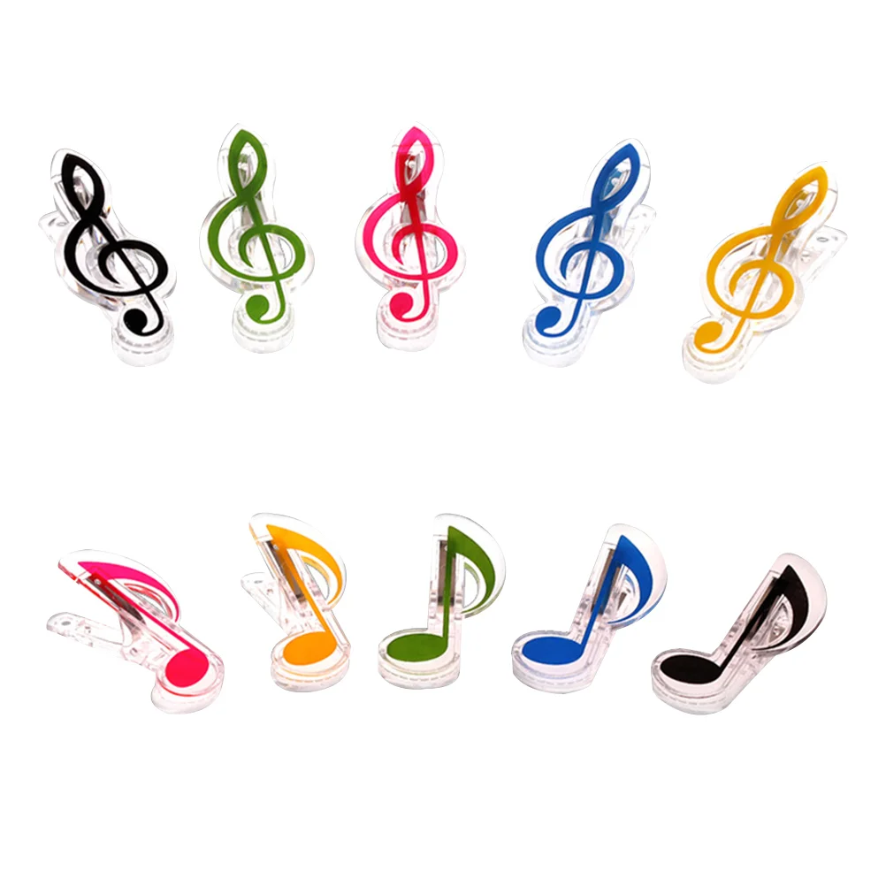 

10 Pcs Stationary Paper Clips Music Book Piano Score Holder Clamp Practical Note