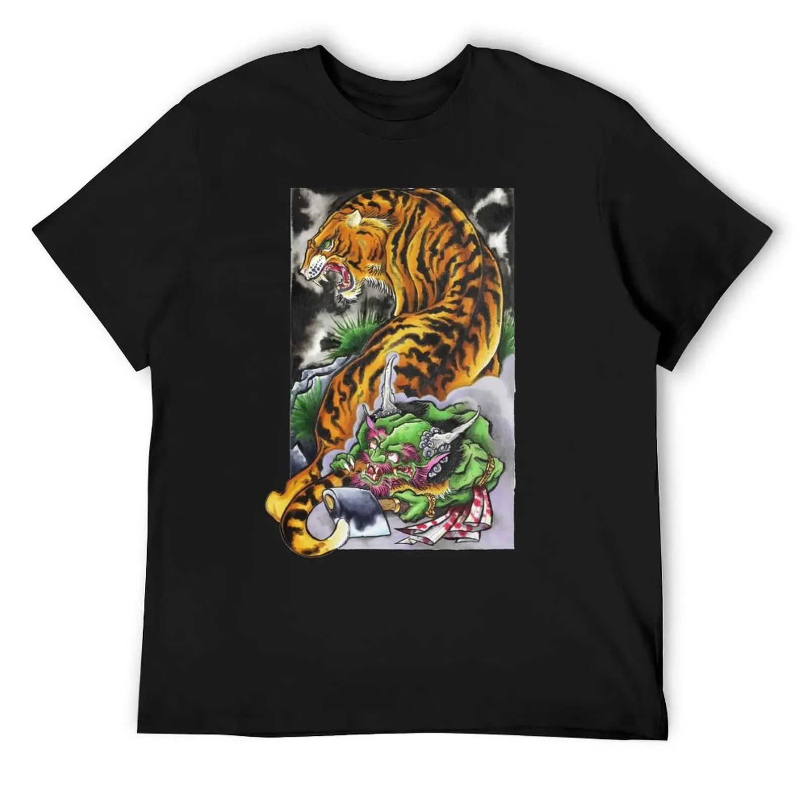 

Tiger & the Troll T-Shirt street wear oversizeds graphic t shirts cheap stuff plain white t shirts men