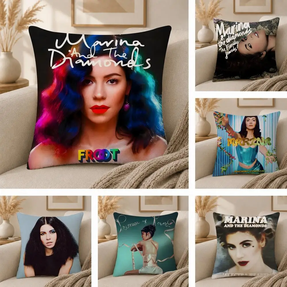 Music Album M-Marina and the diamonds Cushion Cover  Plush Fabric Soft Double Sided Print Sofa Cushion Cover Throw Pillow Covers