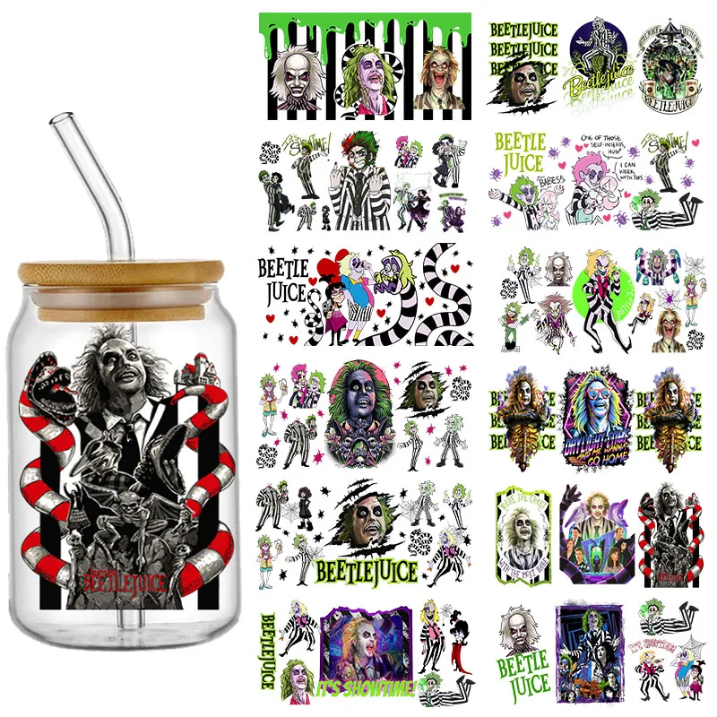 

Halloween Cartoon 16oz Libbey UV DTF Cup Wrap Wrap Lion King Transfers Sticker DIY Mug Custom Labels Durable Waterproof Sticker