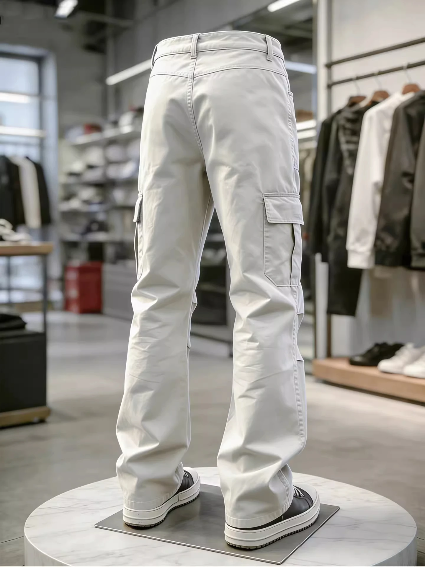 Cotton Straight Leg Workwear Pants Men's Spring American Retro Paratrooper Casual Pants Multiple Pockets Slimming Effect