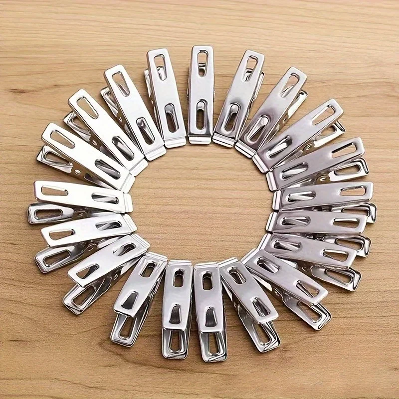 

40pcs Stainless Steel Clothespins, Binder Clips, Heavy Duty Clothes Pins, Metal Clip Set, Metal Clothes Clips For Clothes Sock,