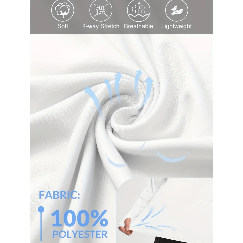 UPF 50 Sun Protection Lightweight Hoodie Performance Long Sleeve SPF UV Shirt For Fishing Running view 5