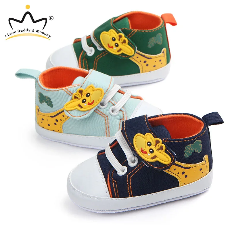 Cute Giraffe Baby Shoes Anti-slip Soft Sole Canvas Sneaker Shoes for Infant Boy Girl Cartoon Toddler First Walkers