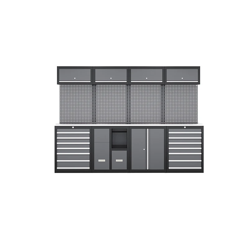 Multi-Functional Steel Tool Cabinet with Modular Workbench System