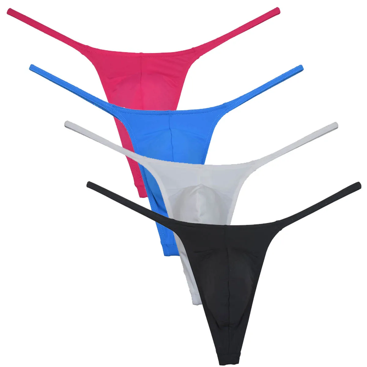

Мужские стринги из ледяного шелка, эластичные мягкие трусы-бикини, нижнее белье, мужские стринги, выпуклая сумка, дерзкий мини-танга с Т-образной спинкой, ультратонкие скольжения