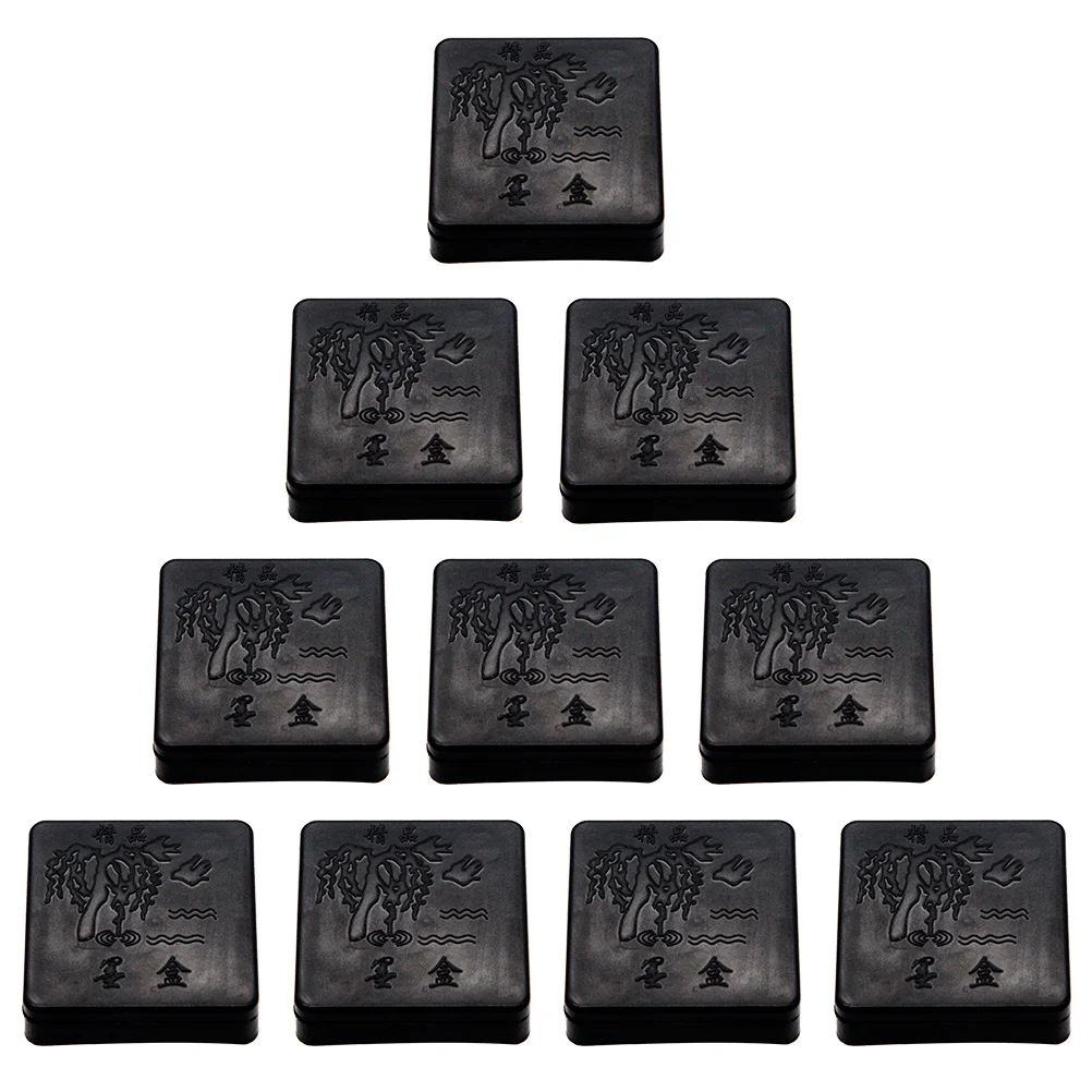 

10Pcs Square Ink Holder Exquisite Design Multi-Function Ink Storage Box for Oriental Writing Drawing Practice Long-Lasting Cover