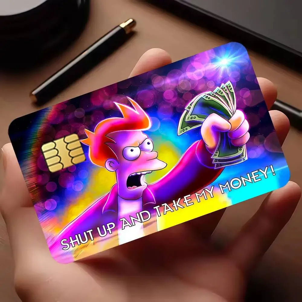Meme Shut up and take my money! Credit Card Public Transportation Cards Sticker Waterproof Card Face Decoration 4PCS