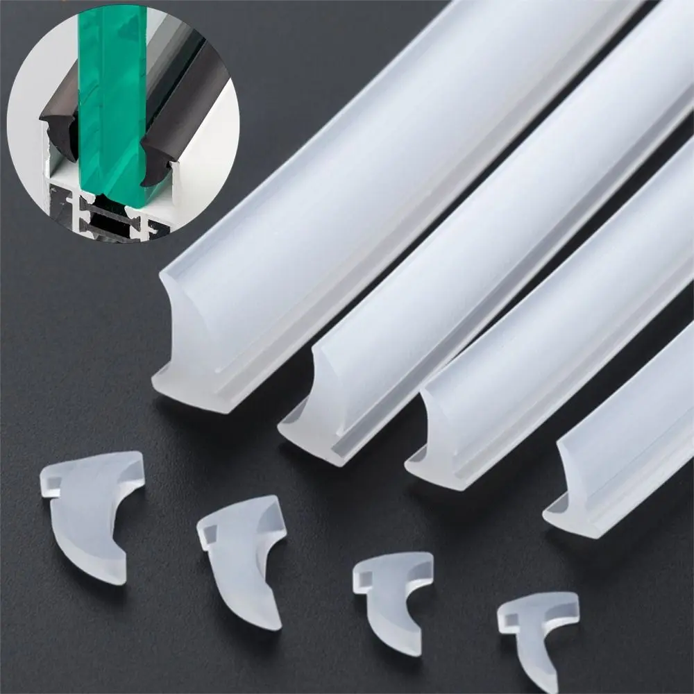 10meter/set Silicone Aluminum Window Sealing Strip Slot Type Windproof Door and Window Sealing Pressure Strip Cold Resistant