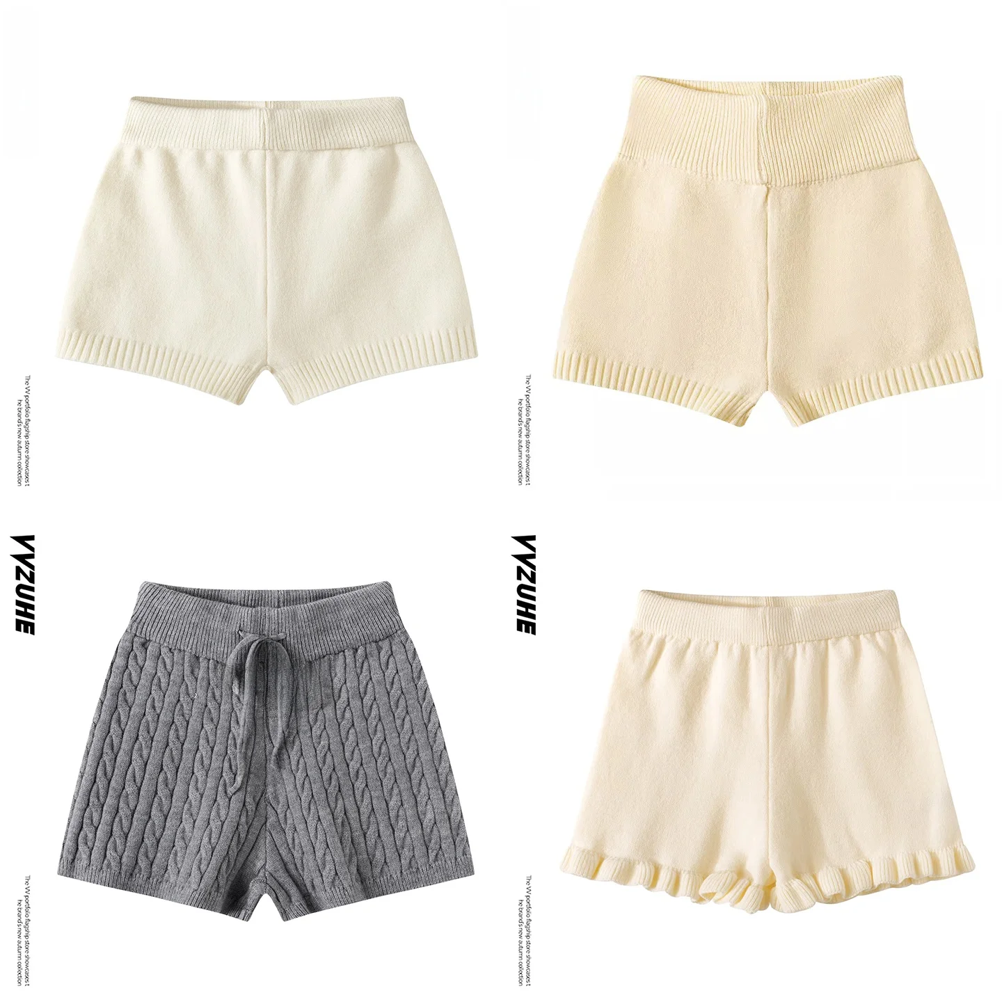 Fashionable Navel-Grazing Knitted Slim Fit Shorts Women's Summer Outdoor Wear Sexy Butt-Lifting Tight Pants for Young Girls