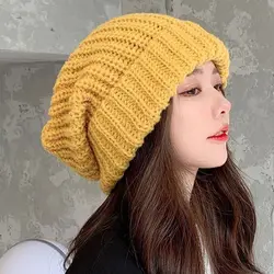 2024 Winter Warm Hats  Men Hats Solid Color Hip Hop Unisex Female Beanies for Women Casual Stacking Knitted Bonnet Caps