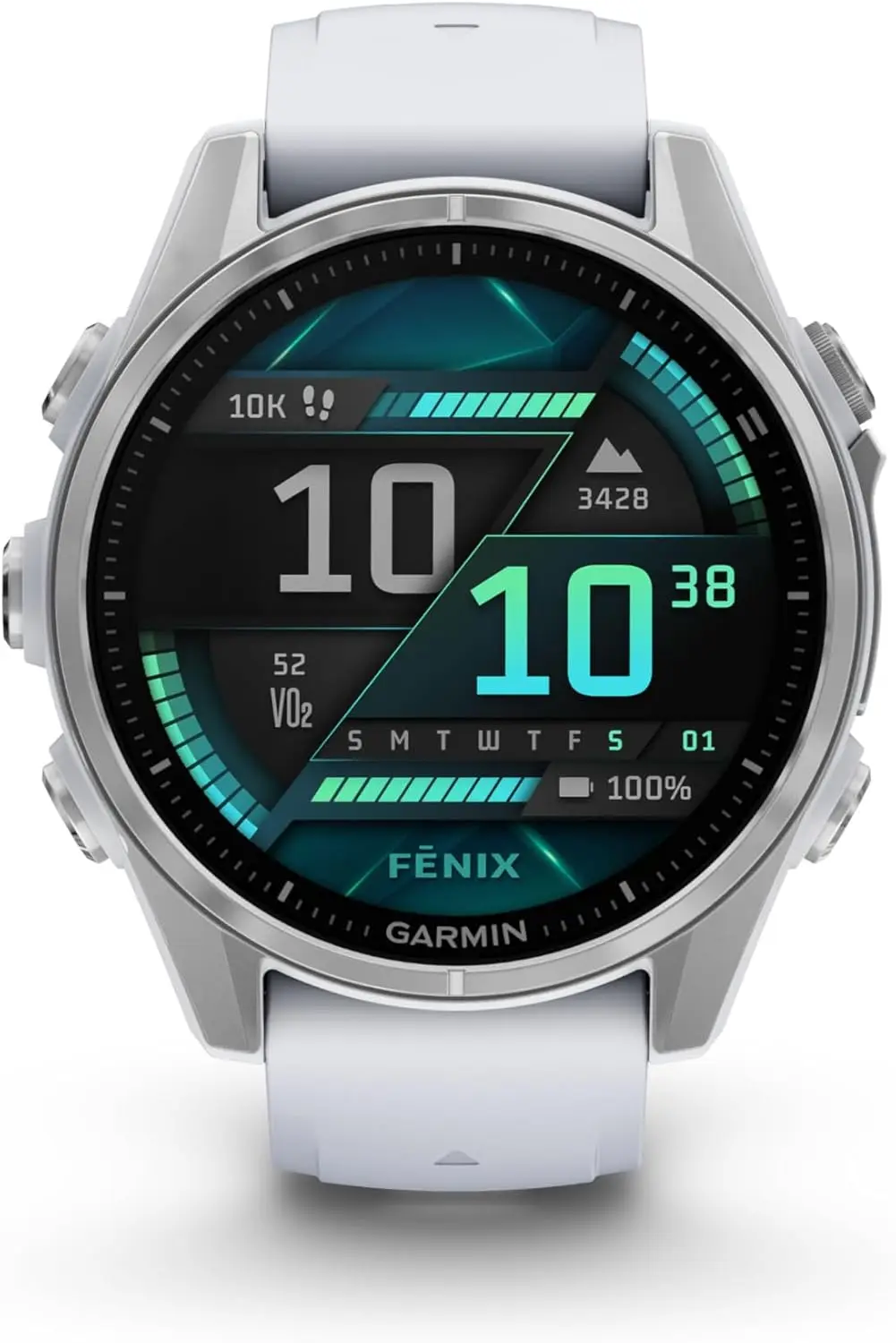 

Смарт-часы Garmin AMOLED Multisport GPS с серебристым ремешком Whitestone, встроенным фонариком, трекером фитнеса и здоровья для мужчин и женщин