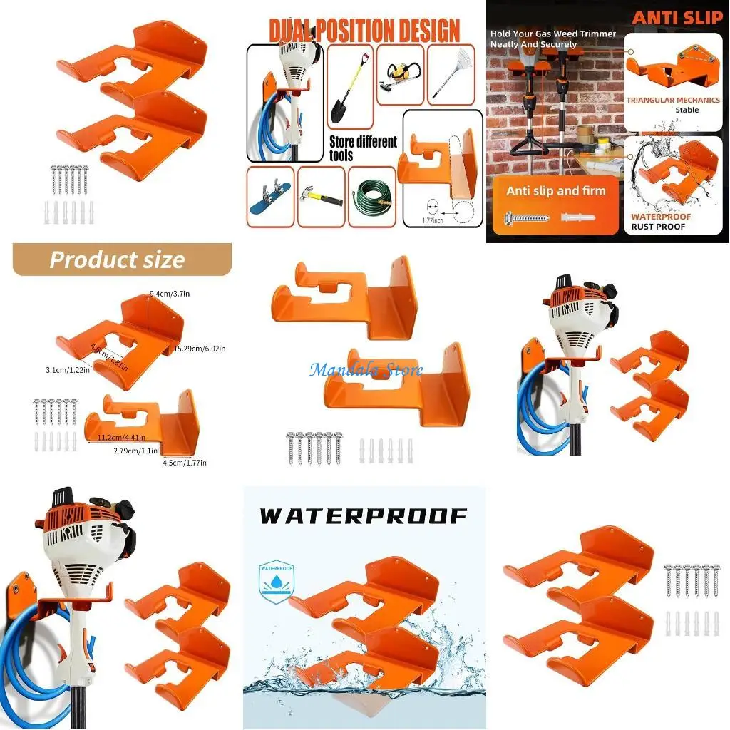 

U2JC Profession Gardener Weeder Trimmer Hanger Stand, Wall Mounted Metal Storage Hook