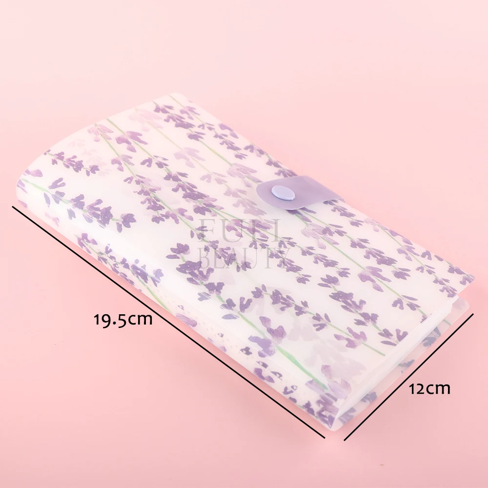 120 Slots Nail Sticker Organizer Lavender Sticker Album Empty Storage Book For Collecting Water Decals Display Shelves GLTZB4-6