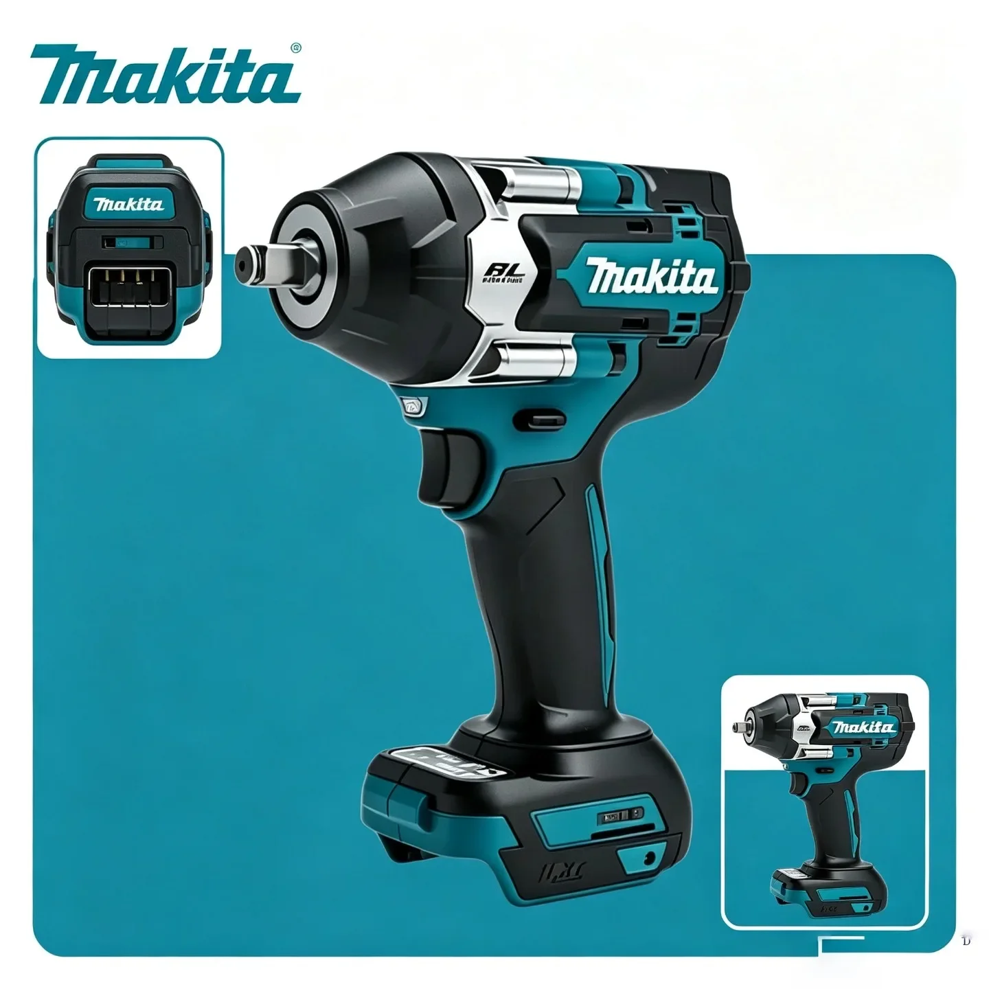 Makita DTW700 Feldtauglicher Akku-Schlagschrauber 18V Li-Ion Kompatibel Bürstenloser Antrieb 1000Nm Drehmoment Auto-Stopp-Funktion Robustes Außengehäuse Perfekt für Reparaturen an abgelegenen