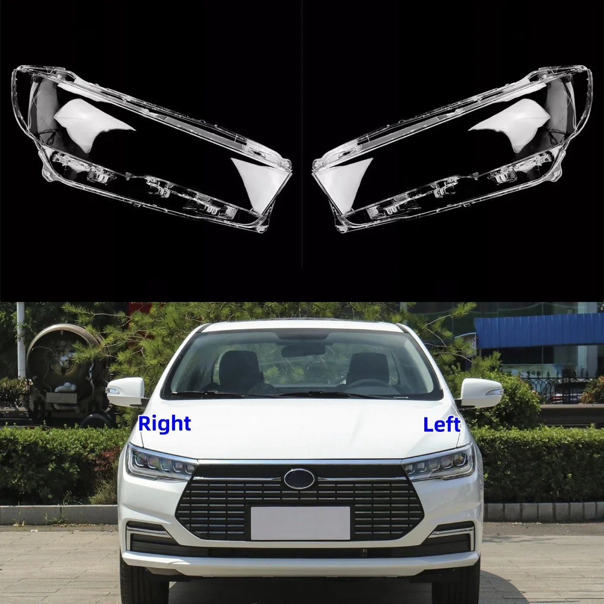 

For BYD Qin EV 2019 2020 2021 Headlights Cover Transparent Headlamp Lamp Shell Replace Original Lampshade Plexiglass
