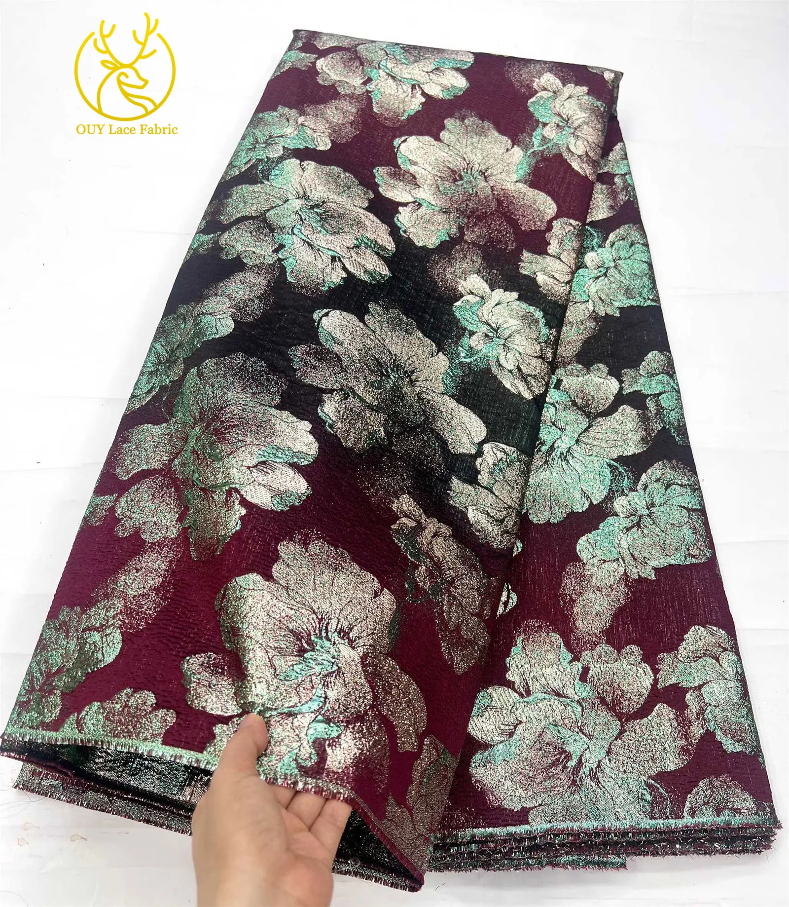 Neuester afrikanischer Jacquard-Spitzenstoff 2026, nigerianischer Chiffon-Spitzenstoff zum Nähen von Damenkleidern, Nähmaterial, 5 Yards – Detail 9