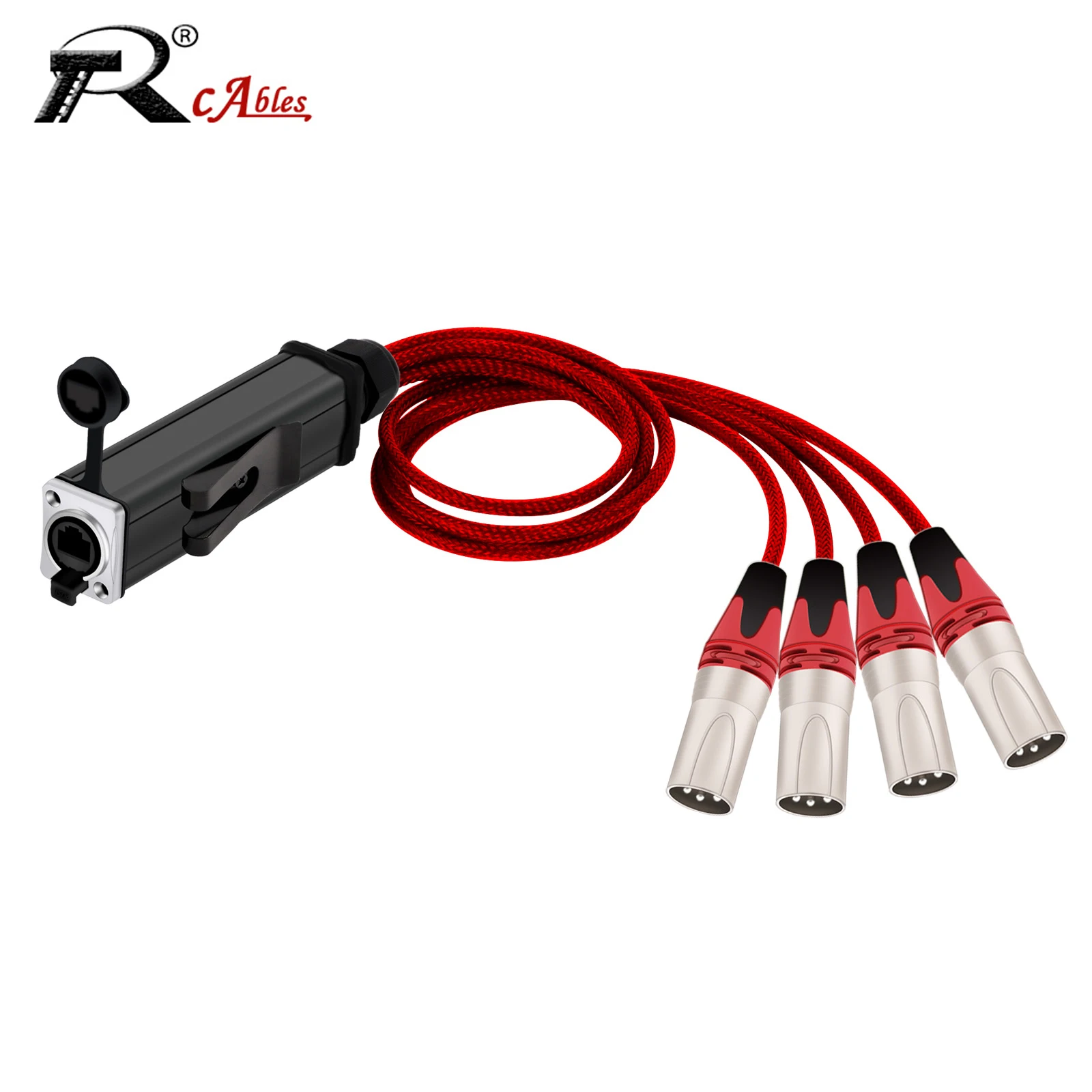 RJ45 Female CAT5 Converter to 4 Channel 3Pins XLR Male/Female Colorful Connector Multi Network Receiver Audio Cable Extender