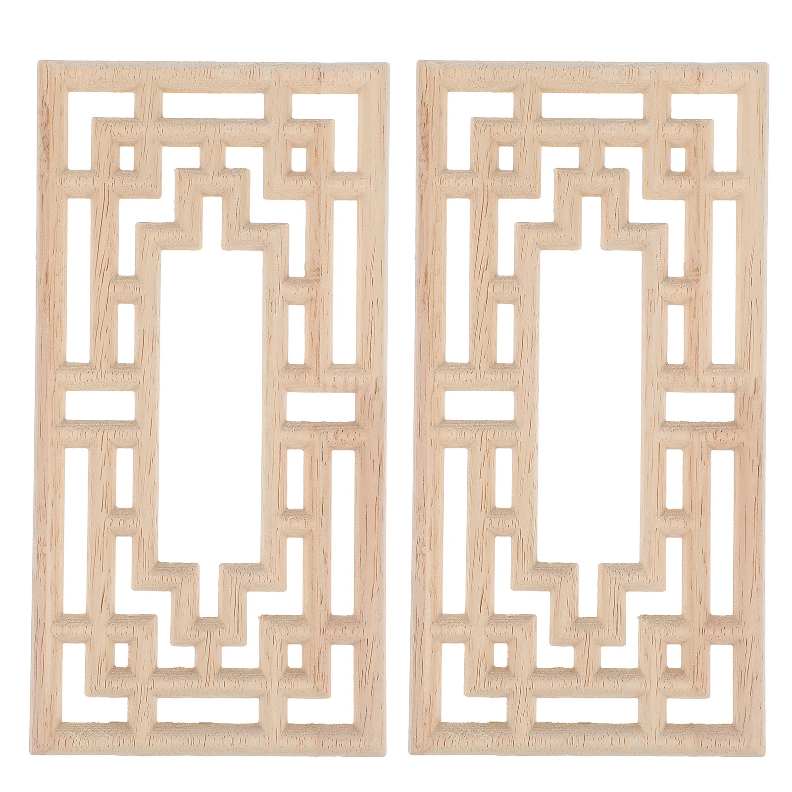 2 قطعة خشب على الطراز الأوروبي منحوت يزين أثاث غير مطلي جدار ديكور Onlays لباب الخزانة إطار سرير ديكور خشبي #5