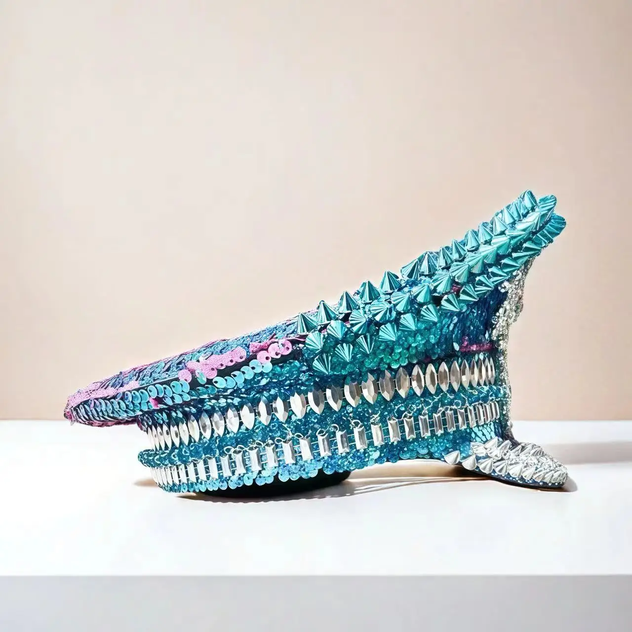 ホンルアン イエローレーザーレザーループキャプテンハット ラインストーン＆ミリタリーキャップ 女性用、レイブフェスティバルアクセサリー＆パーティーキャップ男性用