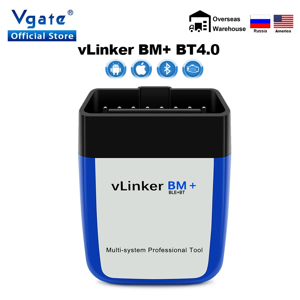 

Vgate vLinker BM+ ELM327 For BMW OBD2 Car Scanner Bluetooth 4.0 For BimmerCode OBDII Car Code Reader Auto Diagnostic Tool