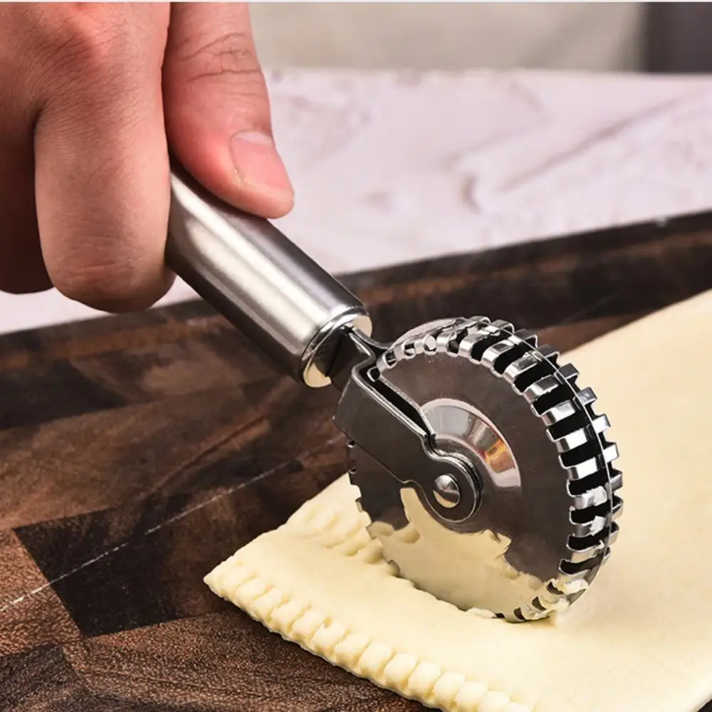 Cortador de raviolis con rueda de acero inoxidable, perfecto para cortar, sellar y prensar pasta fresca y masa de repostería, recién llegado, 1 ud.