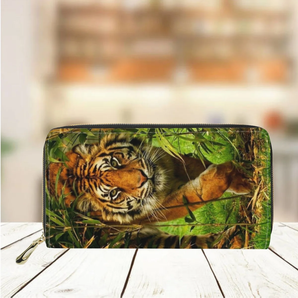 Fashion Ladies Long Wallet Hot Animal Tiger 3D Print Casual Shopping Money Bag Luxury Leather Business Credit Card Holder Purse