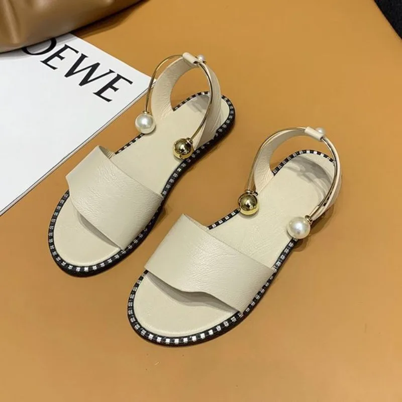 

Универсальные повседневные сандалии в стиле феи, летняя новинка 2026 года, женские туфли на плоской подошве в корейском стиле, модные, для Instagram, подходят к юбкам