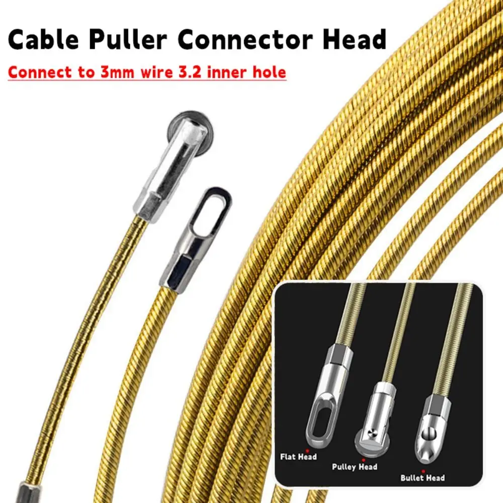 

Carbon Steel Wire Puller Connector Head Connect To 3mm Wire Electrician Tools Automatic Thread Guide Cable Puller Accessories