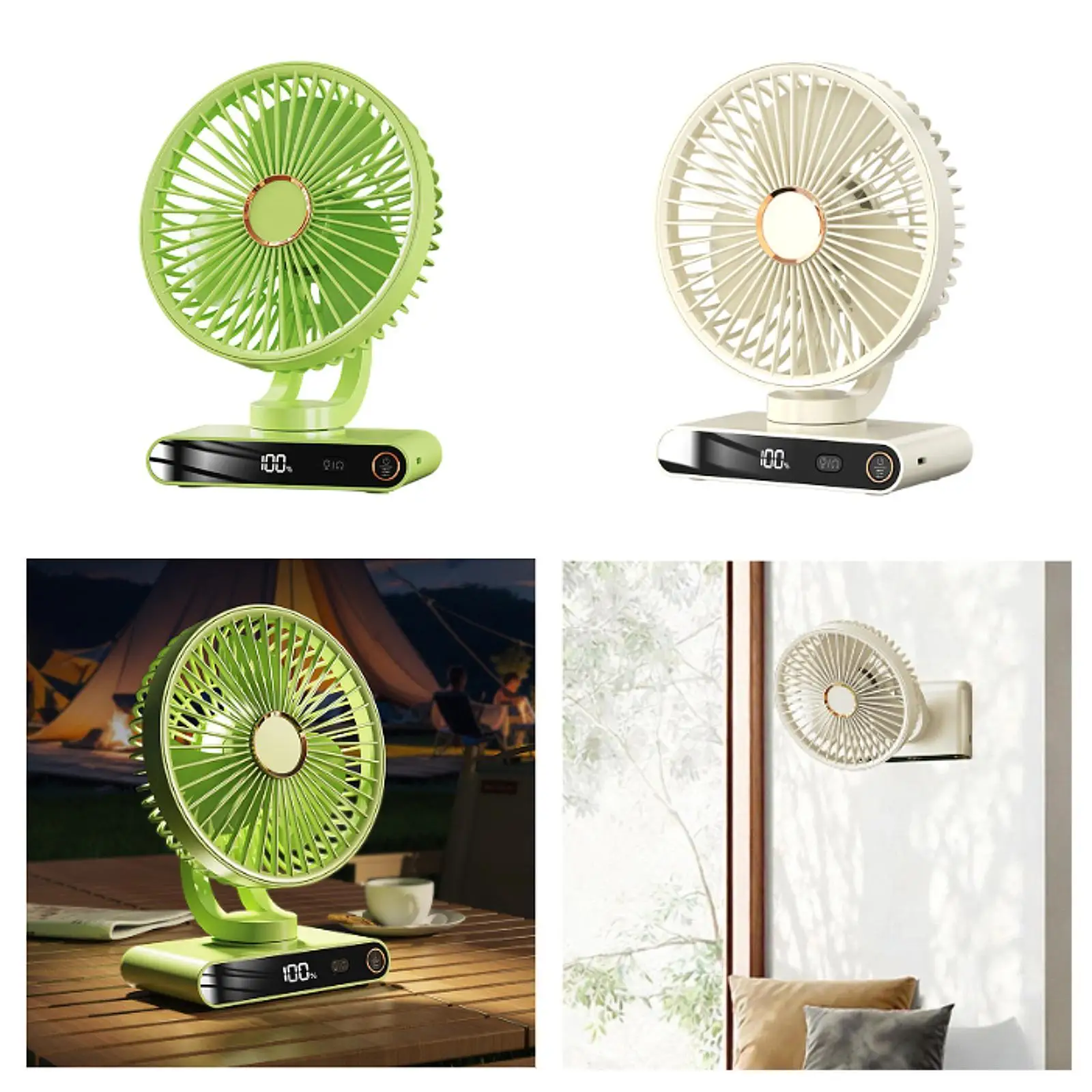 مروحة مكتب محمولة، مروحة تبريد شخصية، متعددة الوظائف، تدفقات هواء قوية، مدمجة