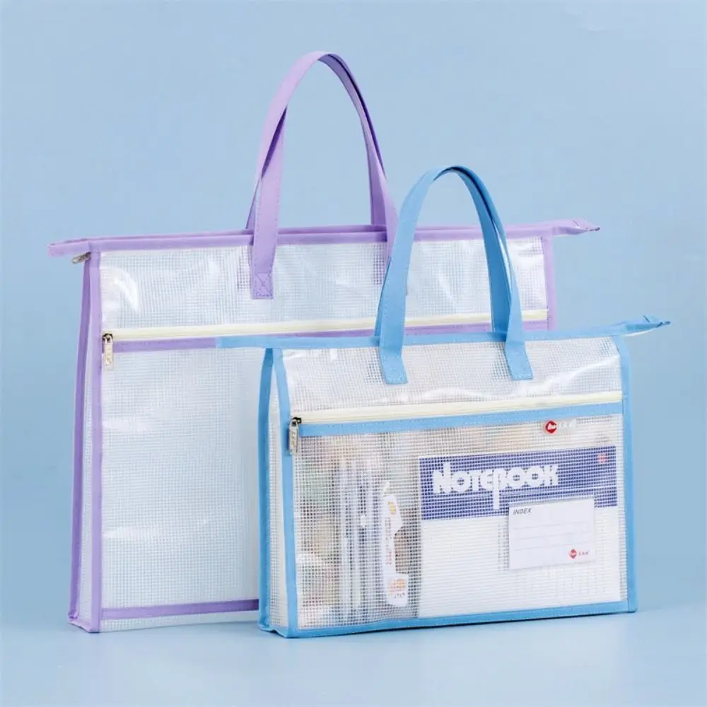 Clear A3/A4 File Storage Bag Multi-layer Thickened Zipper Pouch Bag Waterproof with Handle Data Document Bag Book Storage Bag
