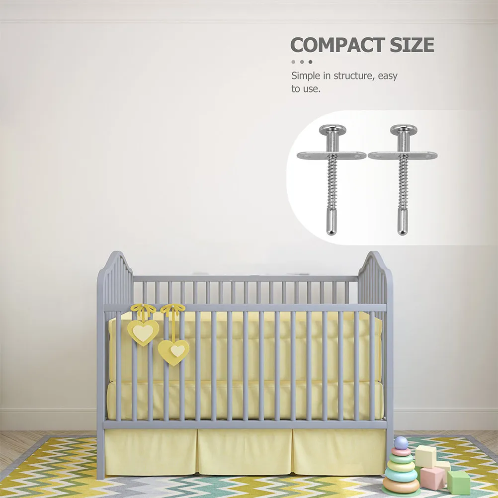 2Pcs Spring Loaded Plunger Latch Heavy Duty Crib Latch Professional Baby Crib Parts Replacement Adjustment Lever