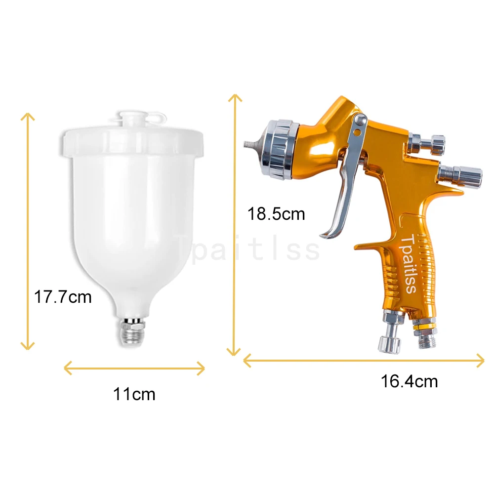 Tpaitlss-pistola de pulverización de pintura para coche, pistola de aire a base de agua con boquilla TE20/T110, 1,3/1,8mm