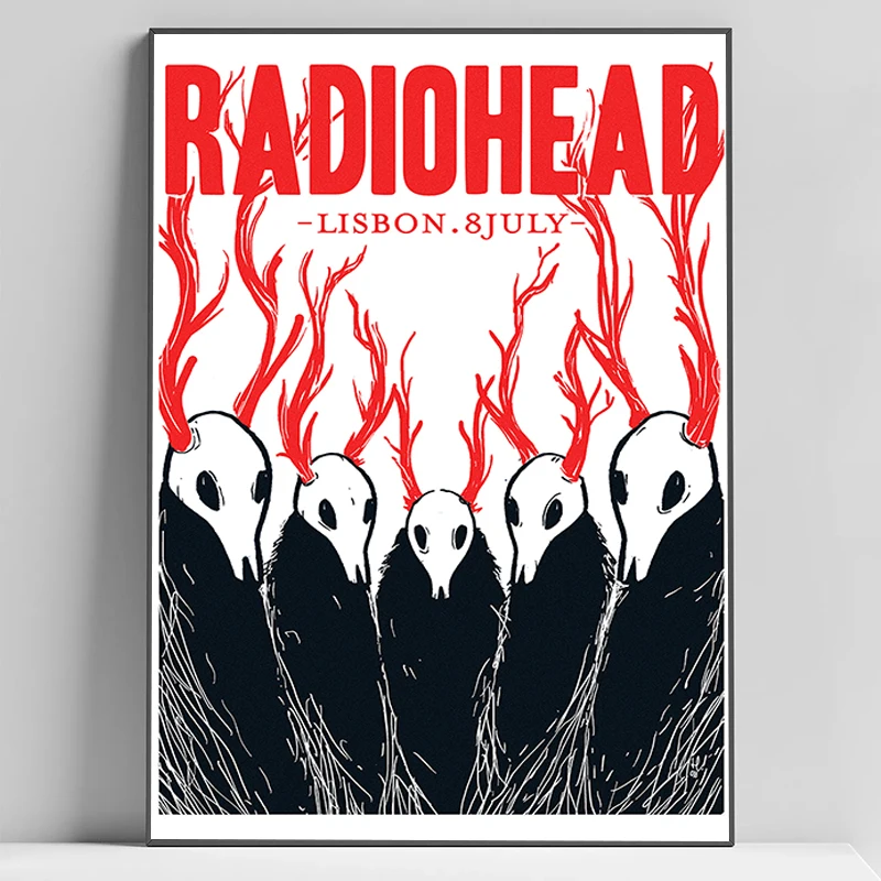 Posters for Wall Art Rock Band Radiohead Poster Canvas Large Paintings Modern Living Room Decoration Home Decorations Decor the