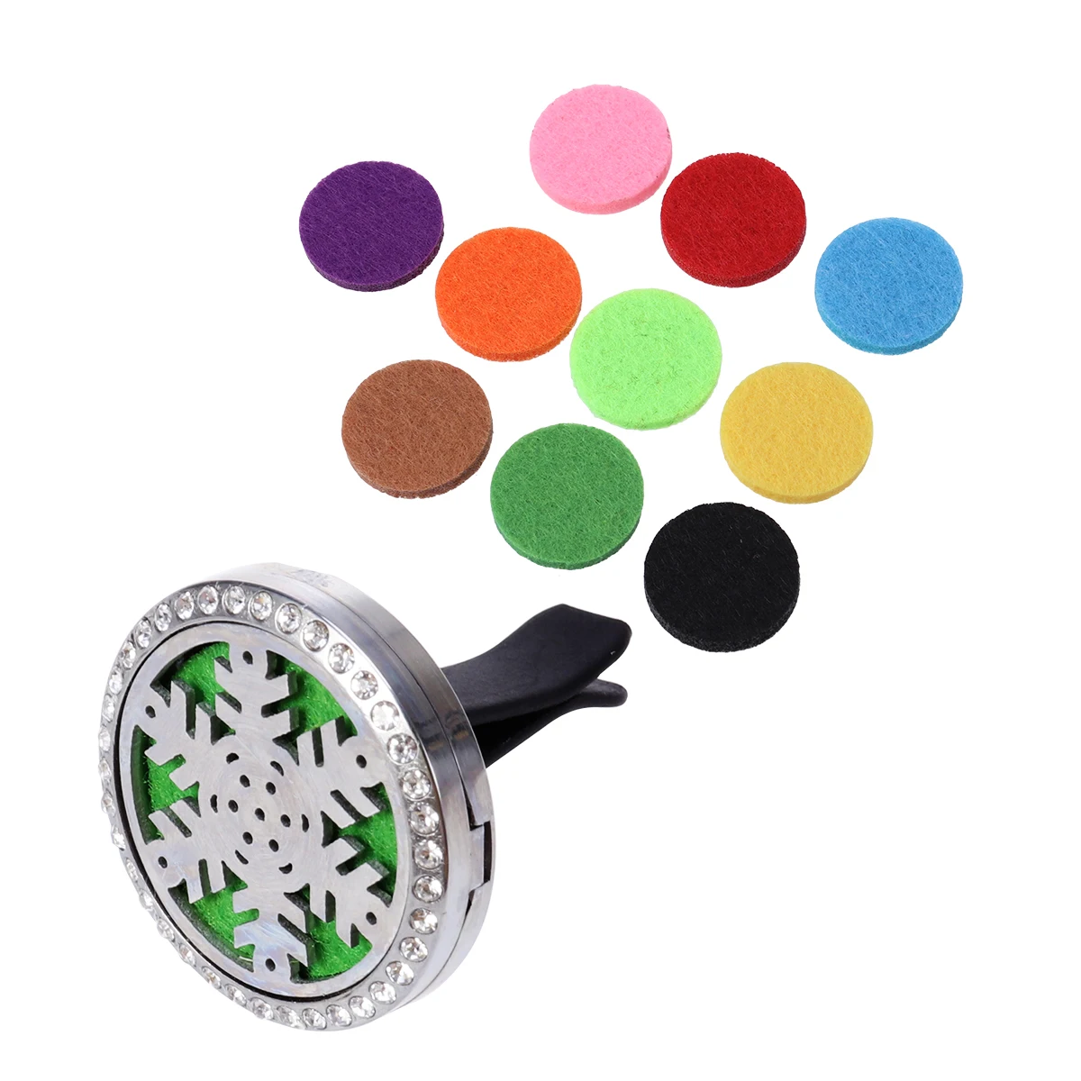 

1pcs Stainless Steel Car Vent Perfume Clip Aromatherapy Cotton Pads Air Freshener Diffuser Scents Hollow Design Stylish Elegant