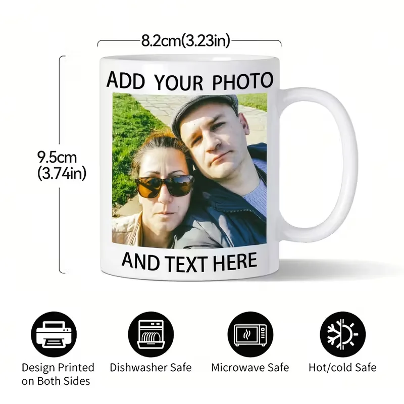 Customize Personalized Mugs, Add Your Images and Text, Perfect for Valentine's Day Gifts, Mothers, and the Best Personalized GIF