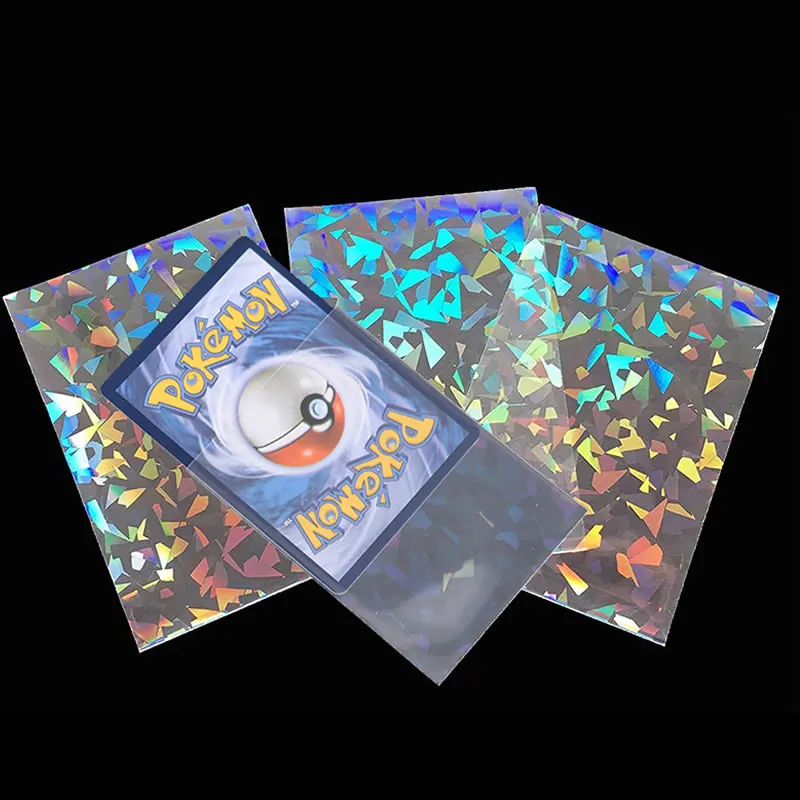 66*91mm Holographische Weiche Trading Laser Karte Film Sleeve Für Pokemon Spiel Protector Ordner Yugioh Baseball Fußball fall Halter