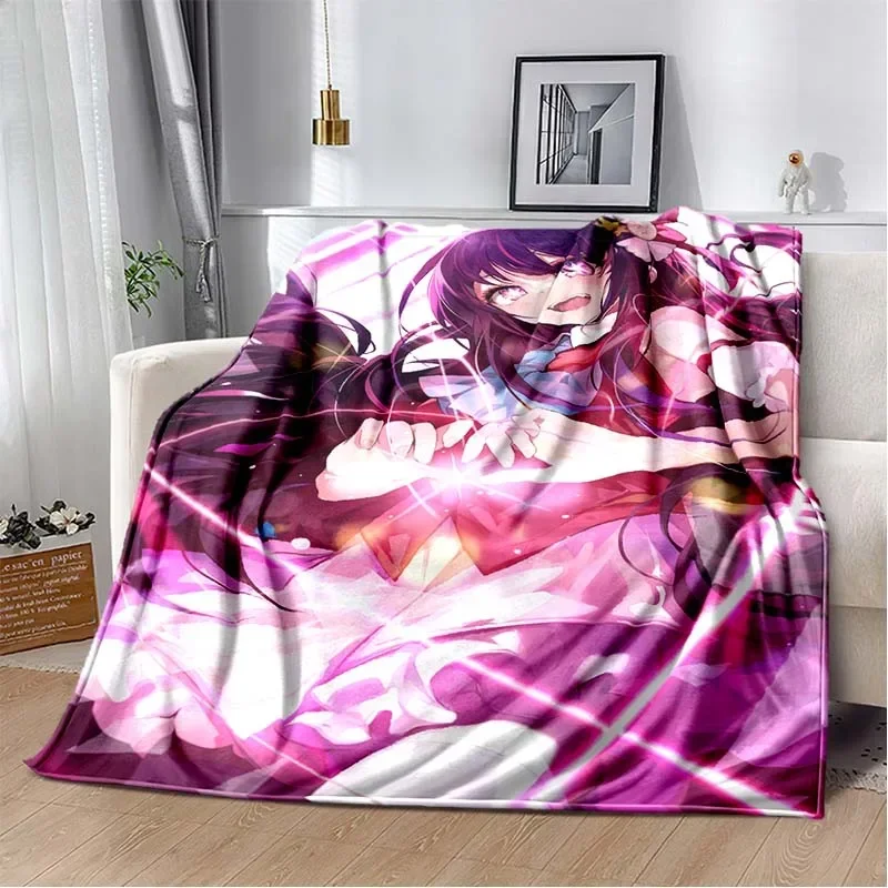 

Fashion Kawaii Girl HD Printing Fun Anime OSHI NO KO Blanket Family Bedroom Children's Warm Plush Sleeping Blanket Birthday Gift