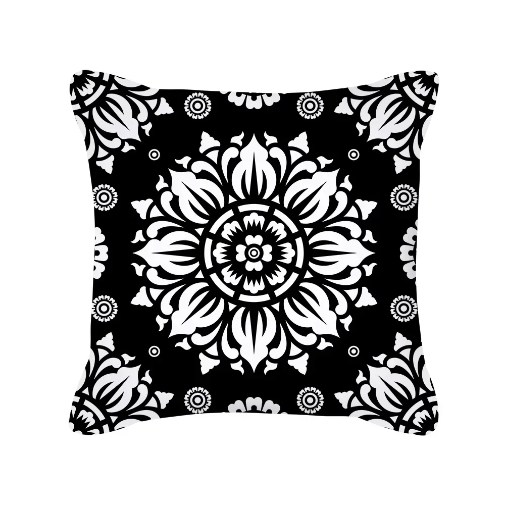 Black White Cushion Cover Modern Simple Style Geometric Printed Pillow Cover 45x45cm Home Decorative Throw Pillowcase for Couch