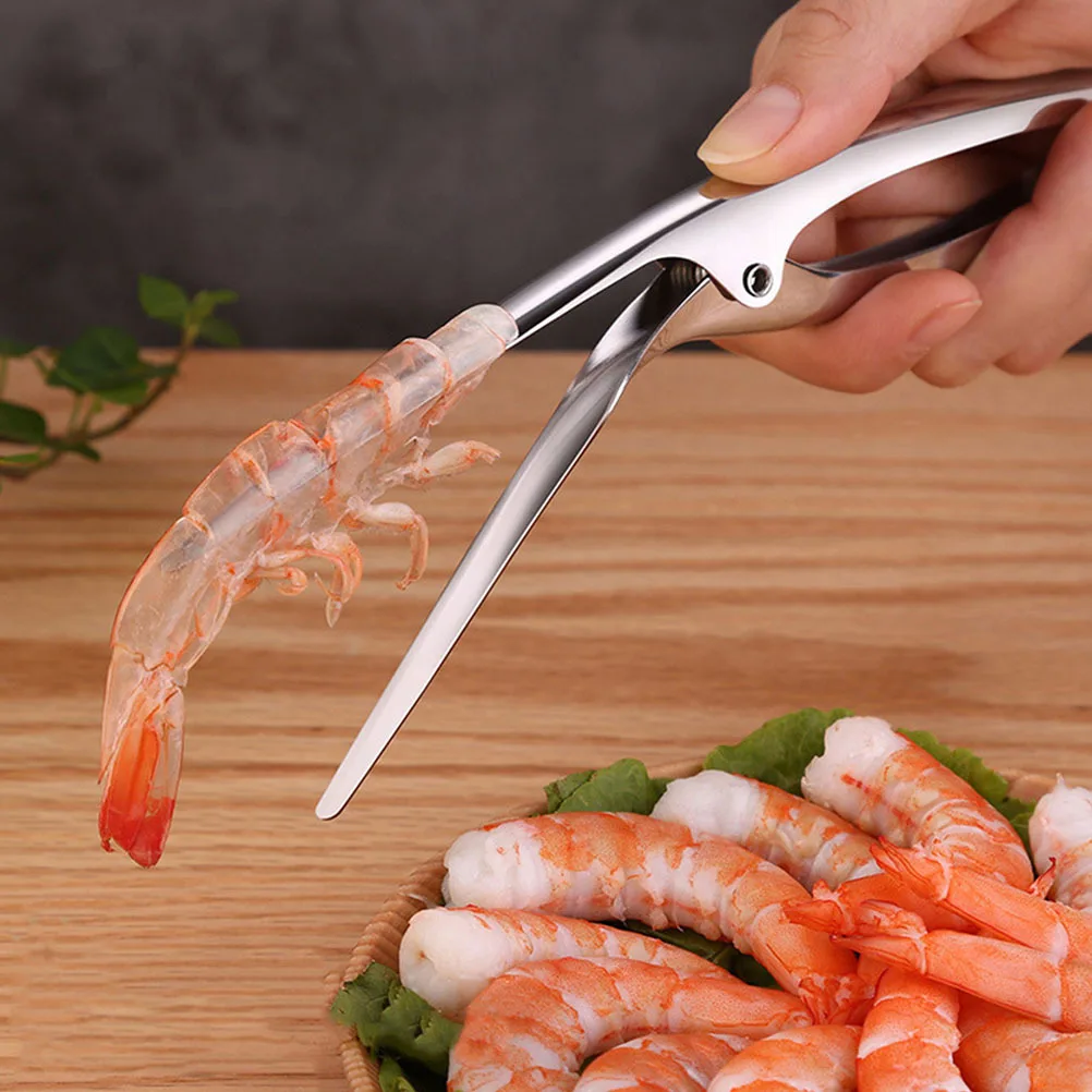

2Pcs Stainless Steel Shrimp Peeler Prawn Opener Ergonomic Handle Kitchen Gadget Easy Clean Storage Shrimp Peeler