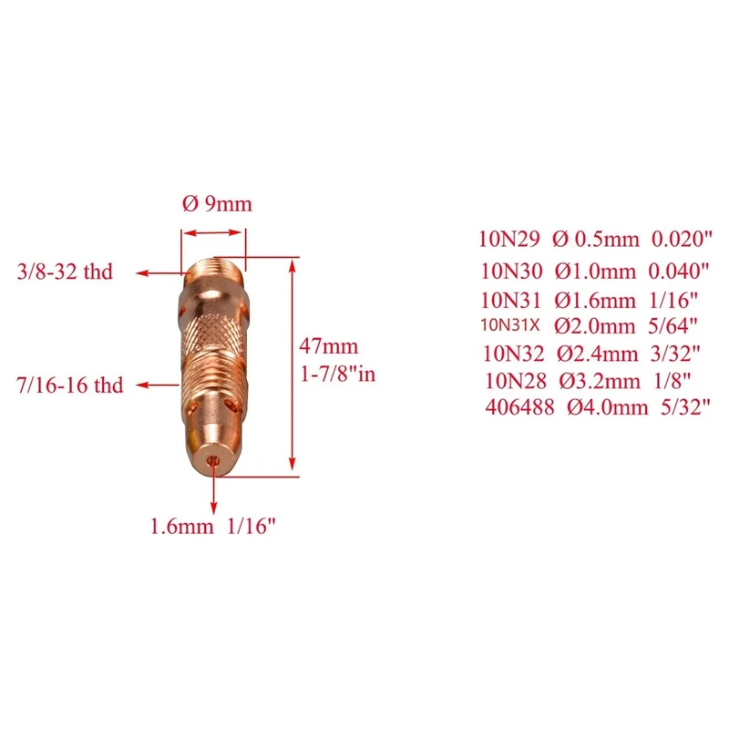 Spare Parts TIG Consumables KIT Long Alumina Nozzle Cups Collets Bodies FIT TIG Welding Consumables PTA DB 17 18 26 28PK