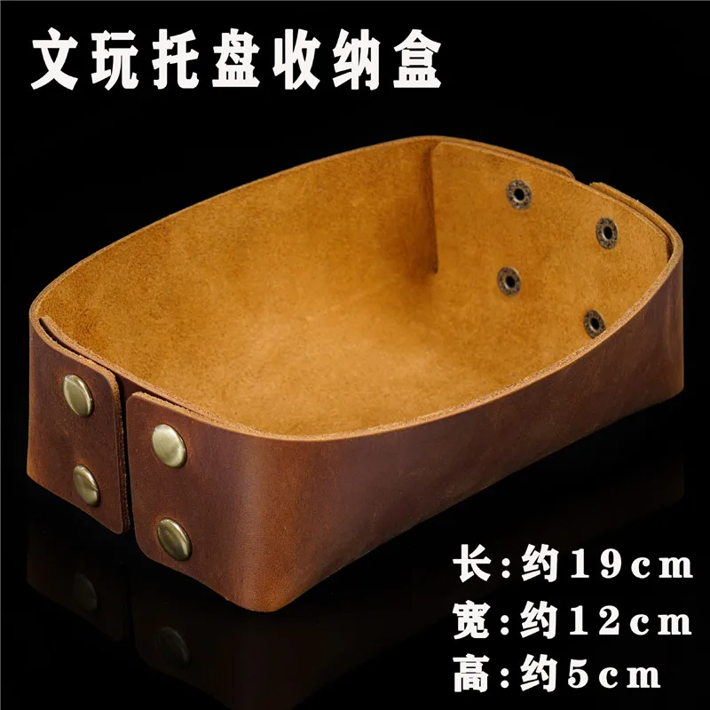 Coin Desktop Storage Sundries Box Bins Accessoriesreal Leather Valet Trinket Folding Tray Collapsible Phone Key Wallet