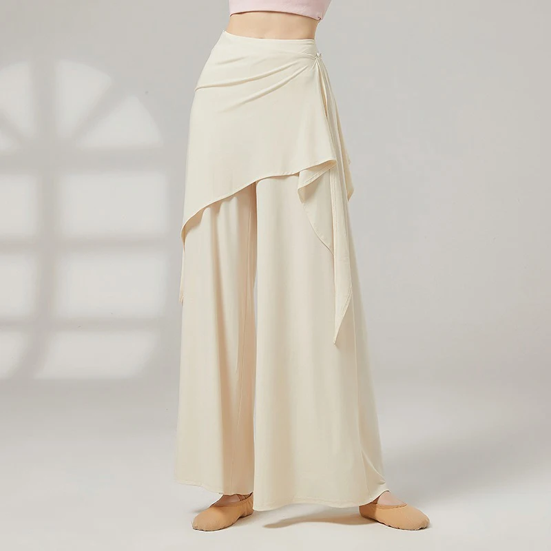 

Комплект для классического танца: широкие брюки с плиссировкой и мягкой текстурой, длинная тренировочная юбка-имитация двух предметов для танцовщиц