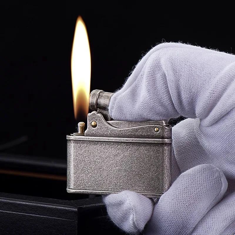 ZORRO Brass One Click Press Ignition Open Flame Kerosine Lighter Classic Bumper Lighter Smoking Accessories Gadgets For Men